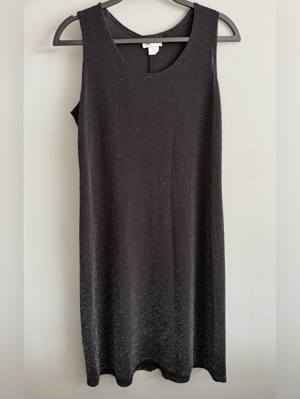 Sleeveless Black Shimmer Shift Dress size 12(large)
